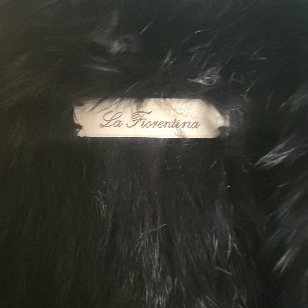 La Fiorentina Black and Burgundy Teddy Jacket - Picture 2 of 3